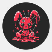 Genaaide Bunny Rabbit Pastel Gothic Anime Kawaii G Ronde Sticker (Voorkant)