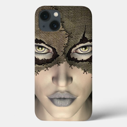Genaaide Burlap Sack Gemaskerde Vrouwen Gezicht Case-Mate iPhone Case (Achterkant)