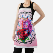 Genaaide look kleur bloemen vlinders schort (Insitu)