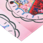 Genaaide look kleur bloemen vlinders tafelkleed (Gekanteld)