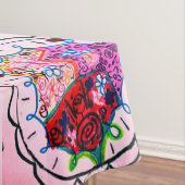 Genaaide look kleur bloemen vlinders tafelkleed (Voorbeeld)