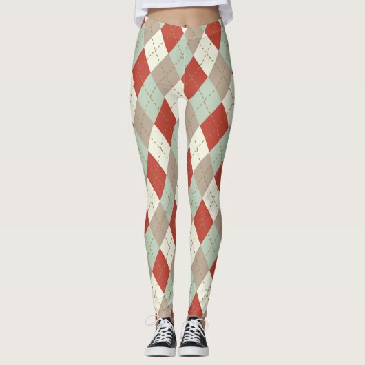 Genaakte kleuren, kerstpatronen leggings (Voorkant)