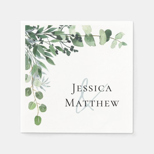 Genaamd Eucalyptus bruiloft Servet (Voorkant)