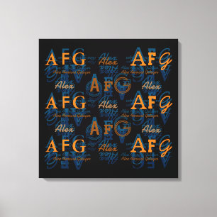 genaamd . monogram . typografische patroon van nam canvas afdruk