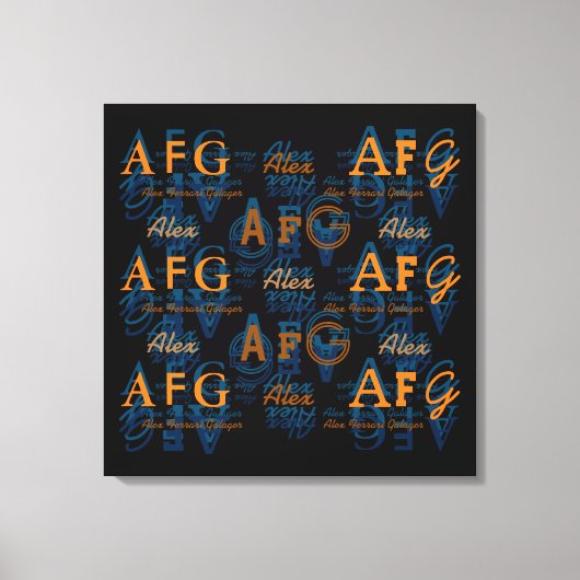 genaamd . monogram . typografische patroon van nam canvas afdruk (Voorkant)