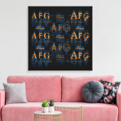genaamd . monogram . typografische patroon van nam canvas afdruk (Insitu (Woonkamer))