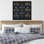 genaamd . monogram . typografische patroon van nam canvas afdruk (Insitu (Slaapkamer))
