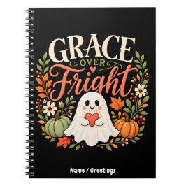 Genade Boven Angst Schattig Herfst Geest Pompoenen Notitieboek