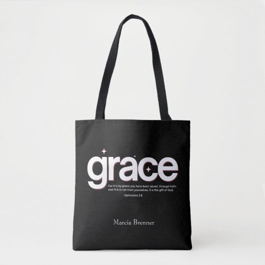 Genade Efeziërs 2:8 Tote Bag (Voorkant)