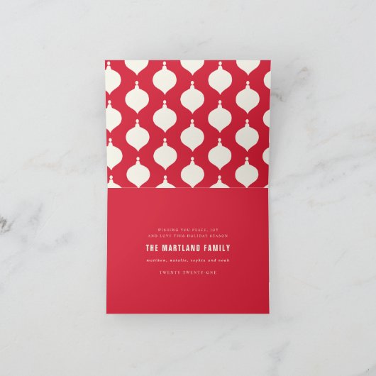 genade en gehuwde kerstfotobruiloft aankondiging (Binnen)