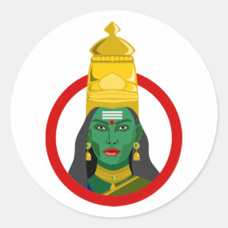 Genade en kracht: de zegen van de godin Meenakshi Ronde Sticker