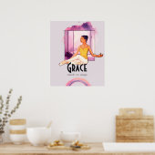 Genade heeft geen podium nodig – Elegante balletmu Poster (Keuken)