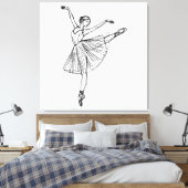Genade in beweging - Ballerina Line Art Canvas Afdruk (Insitu (Slaapkamer))