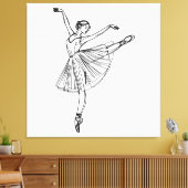 Genade in beweging - Ballerina Line Art Canvas Afdruk (Insitu (Woonkamer))