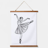 Genade in beweging - Ballerina Line Art Hangend Wandkleed (Voorkant)