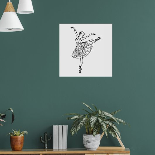 Genade in beweging - Ballerina Line Art Poster (Woonkamer 1)