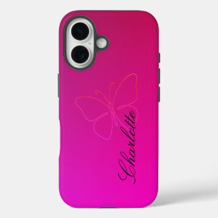 Genade in een lijn: vlindersilhouet iPhone 16 hoesje