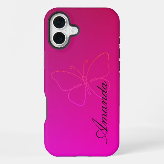Genade in een lijn: vlindersilhouet iPhone hoesje (Achterkant)