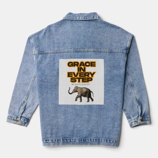 Genade in elke stap denim jacket (Achterkant)