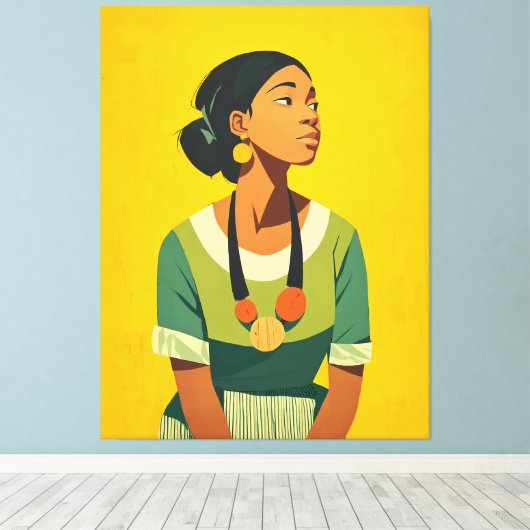 Genade in groen en goud canvas afdruk (Insitu (Houten vloer))