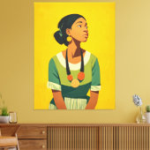 Genade in groen en goud canvas afdruk (Insitu (Woonkamer))