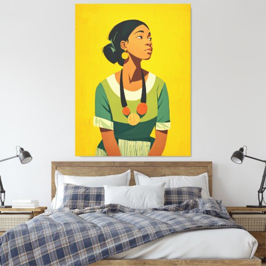 Genade in groen en goud canvas afdruk (Insitu (Slaapkamer))
