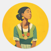 Genade in groen en goud ronde sticker (Voorkant)