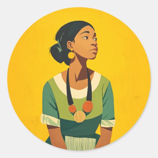 Genade in groen en goud ronde sticker (Voorkant)