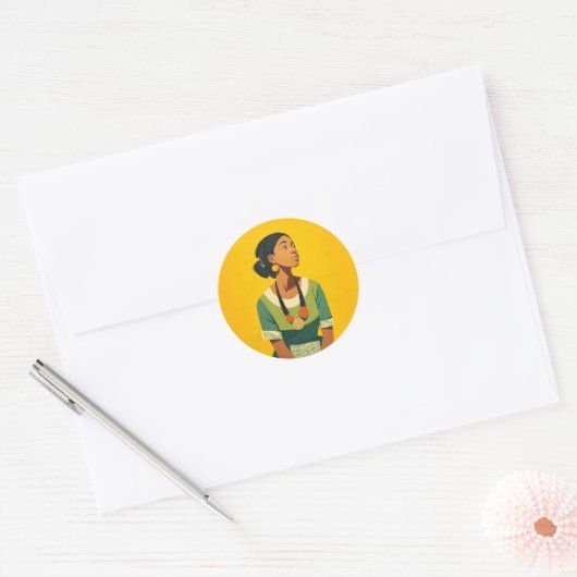 Genade in groen en goud ronde sticker (Envelop)