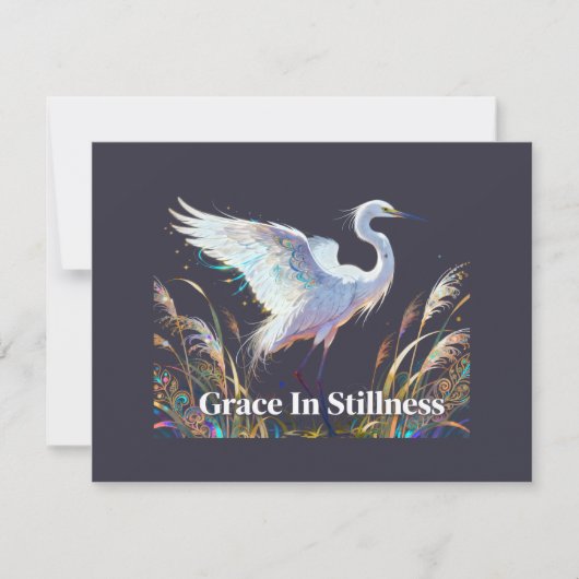 "Genade in stilte" Fantasie Reiger Uitnodiging (Voorkant)
