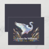 "Genade in stilte" Fantasie Reiger Uitnodiging (Voorkant / Achterkant)