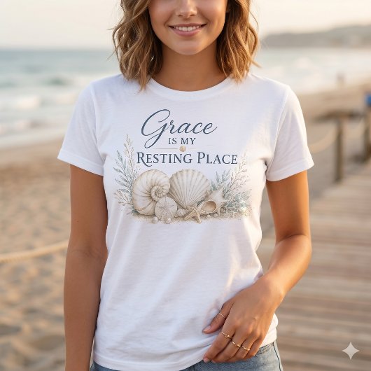 Genade is mijn rustplaats – Kust Inspiratie T-shirt