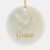 “Genade” kerstornament in waterverf Keramisch Ornament (Voorkant)