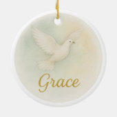 “Genade” kerstornament in waterverf Keramisch Ornament (Achterkant)