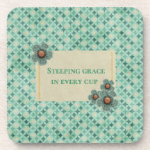 "Genade laten trekken in elke kop" Teal geometrisc