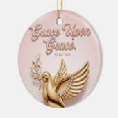 "Genade op Genade" Kerstbal: Keramisch Ornament (Links)