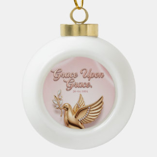 "Genade op Genade" Kerstbal: Keramische Bal Ornament