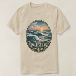 Genade Op Genade Oceaan Golven Johannes 1:16 T-shirt