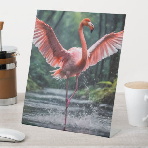 Genade tijdens de vlucht: de Pink Flamingos Riverd Reclamebord Met Voetstuk
