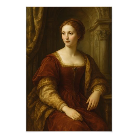 Genade van de Renaissance – Portret van een edelvr Foto Afdruk (Voorkant)