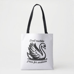 Genade voor zwakte tote bag