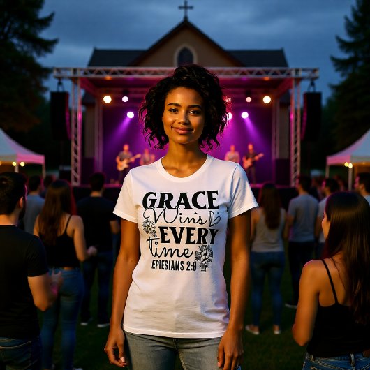 Genade wint elke keer Efeziërs 2:8 T-shirt