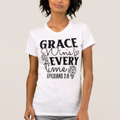 Genade wint elke keer Efeziërs 2:8 T-shirt (Voorkant)