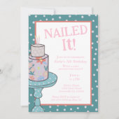 Genageld het bakken taart decoreren verjaardag kaart (Voorkant)