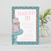 Genageld het bakken taart decoreren verjaardag kaart (Staand voorkant)