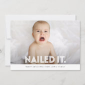 genageld het Schattige grappig familie Kinder kers Feestdagenkaart (Voorkant)