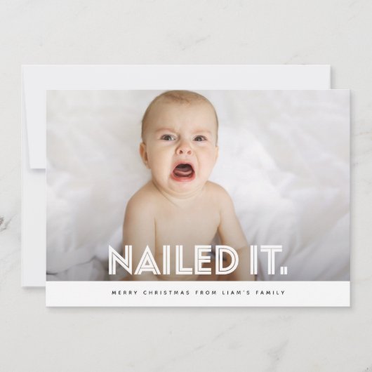 genageld het Schattige grappig familie Kinder kers Feestdagenkaart (Voorkant)