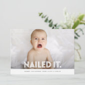 genageld het Schattige grappig familie Kinder kers Feestdagenkaart (Staand voorkant)