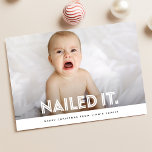 genageld het Schattige grappig familie Kinder kers Feestdagenkaart<br><div class="desc">Introductie van onze "Nailed It | Schattigee Funny Family Kinder Photo Christmas Holiday Cards" - de ideale mix van humor en feestvreugde! Ben je die oude, voorspelbare vakantiepassen beu? Wil je een beetje lachen en vreugde in de groeten van je seizoen brengen? Je hoeft niet verder te kijken. Deze kaarten...</div>