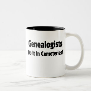 Genalisten doen het in begraafplaatsen tweekleurige koffiemok